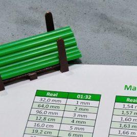 Tabelle Masstab 1-32 für Siku oder Siku Control Bauernhof, Spur 1, Carrera und mehr